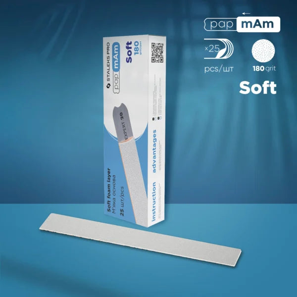 Embouts interchangeables papmAm pour lime droite (sur mousse souple) EXPERT 20 (25 pcs) 180 - Staleks Pro