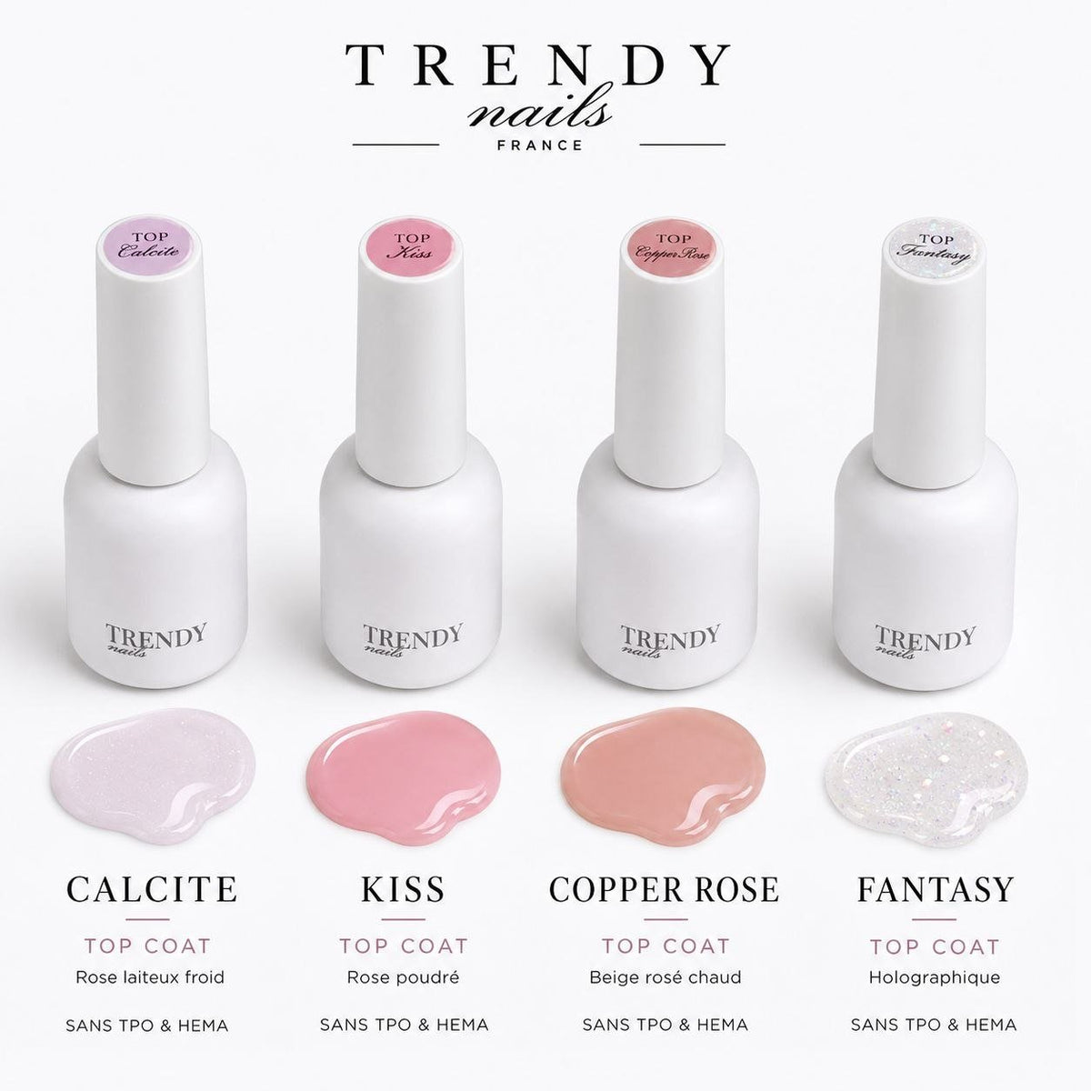 Calcite Top Coat | Top Coat Rose Laiteux Sans Résidu – 10ml